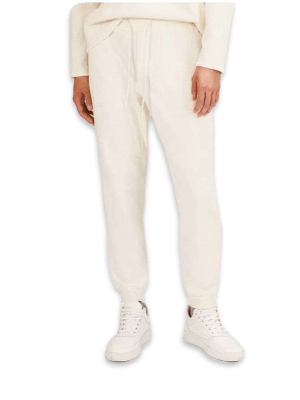 Lululemon At Ease Jogger Pants Mens Large Ivory White Textured Knit LM5AIYS Sz L